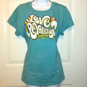 NWT*Junior's Plus Woodstock~Love Revolution Mineral Wash Tee~XXL